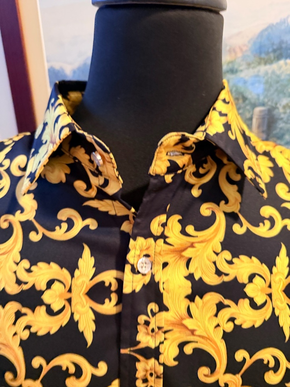 Daupanzees | men’s luxury print dress shirt. Size: XXL - Picture 4 of 16